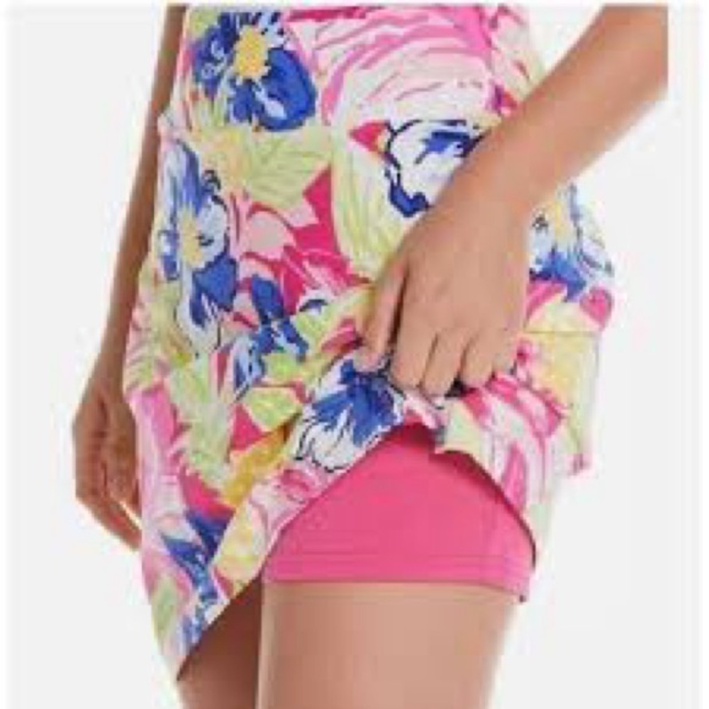 NEW Rafaella Skort Skirt Shorts Cosmo Pink Floral SMALL beach tropical